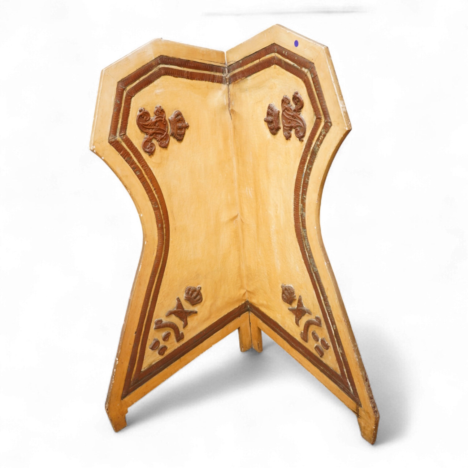 A Victorian horse cover, now as a screen, 137cm high